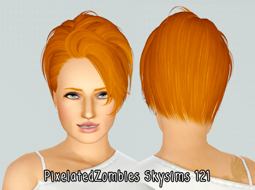 Fringe Accent hairstyle Skysims 121 retextured by Pixelated Zombies for Sims 3