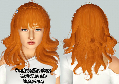 Braided flower crown hairstyle CoolSims 100 retextured by Pixelated Zombies for Sims 3