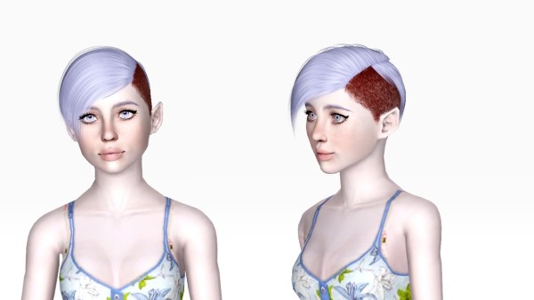 Nightcrawler 9 half shaved hairstyle retextured by Sjoko for Sims 3