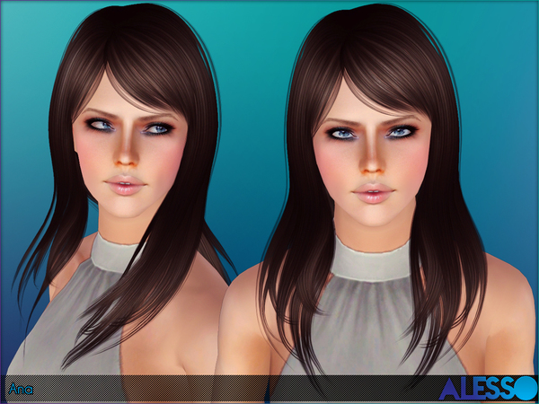 Ana layered hairstyle by Alesso for Sims 3