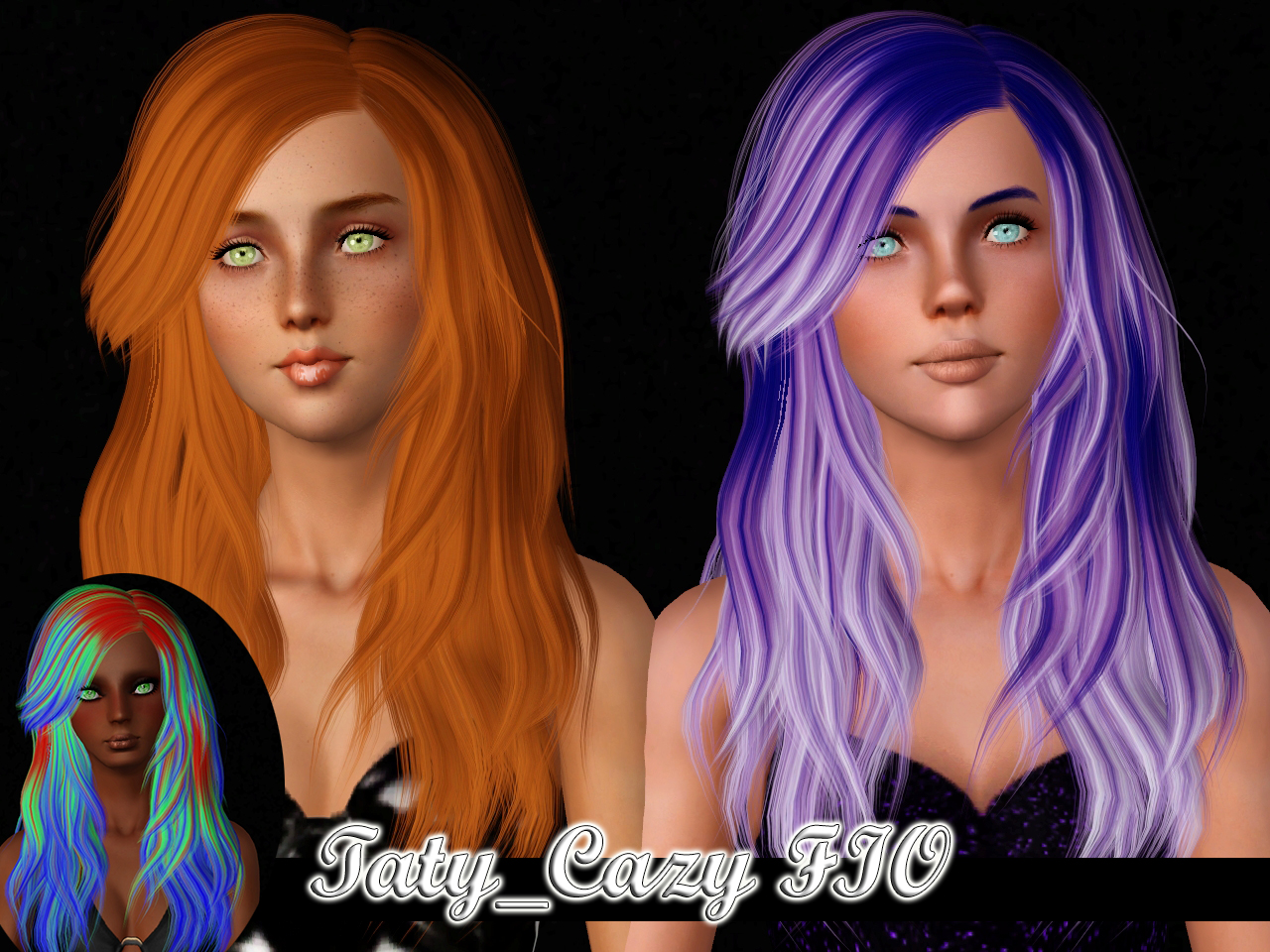 Cazy`s And Newsea`s Hairstyles Retextured By Taty Sims 3 Hairs
