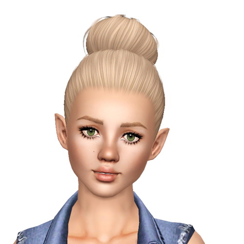 Nightcrawler Bun 06 hairstyle retextured by Sjoko for Sims 3
