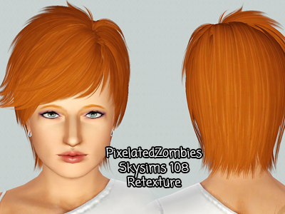Fringed ultimate hairstyle Skysims 108 retextured by Pixelated Zombies for Sims 3