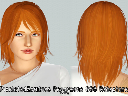 Peggy`s 888 hairstyle retextured by Pixelated Zombies for Sims 3