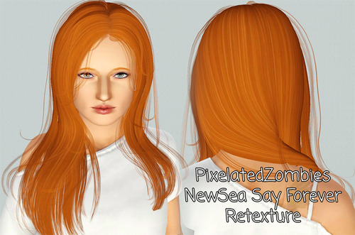 Glossy hairstyle NewSea`s Say Forever retextured by Pixelated Zombies for Sims 3