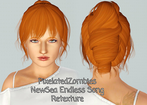NewSea`s Endless Song hairstyle retextured by Pixelated Zombies for Sims 3