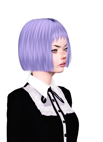 Straight bob hairstyle Alesso`s Halcyon retextured by Jas for Sims 3