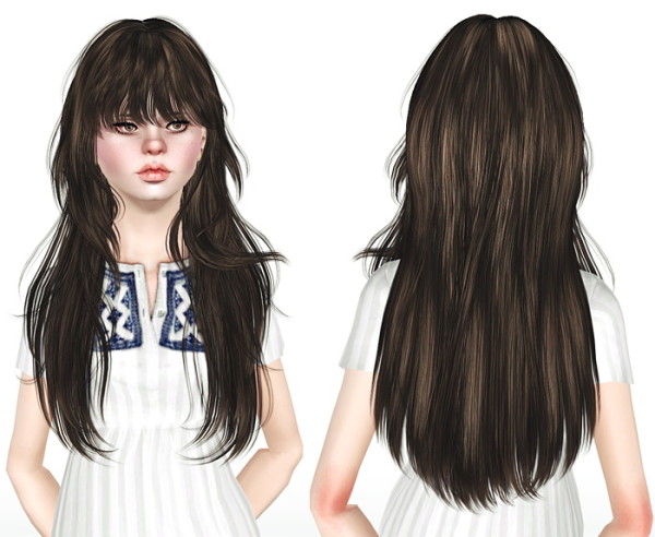 Cool hairstyle with bangs Newsea Hair Hideout Door retextured by Jas for Sims 3