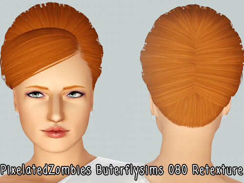 Butterflysims 080 hairstyle retextuered by Pixelated Zombies for Sims 3