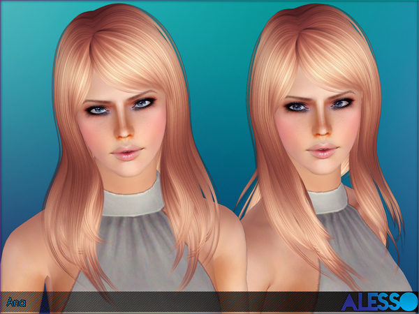 Ana layered hairstyle by Alesso for Sims 3