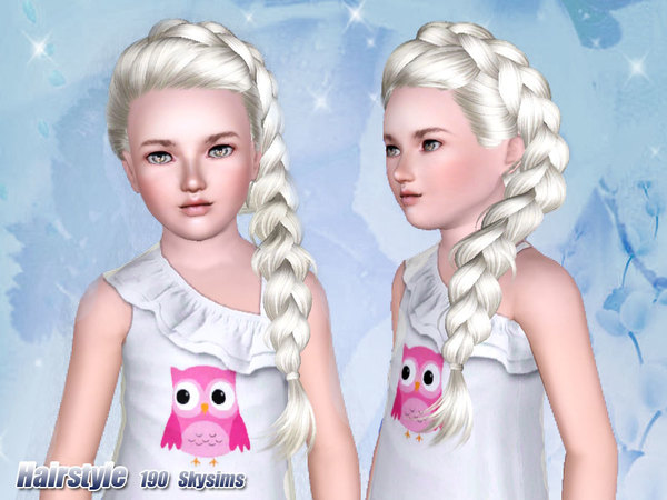 Braided side hairstyle 190 by Skysims for Sims 3