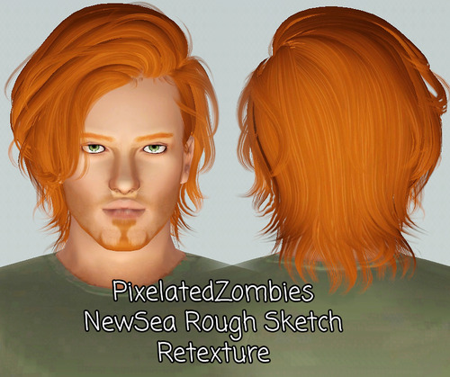NewSea`s Rough Sketch hairstyle retextured by Pixelated Zombies for Sims 3