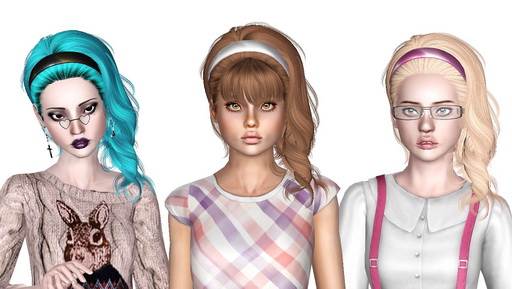Newsea`s Belladonna hairstyle retextured by Sjoko for Sims 3