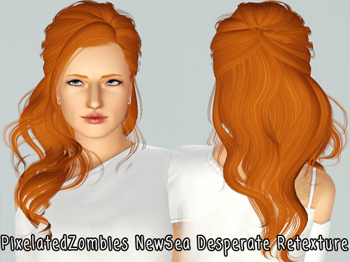 Hollywood hairstyle NewSeas Desperate retextured by Pixelated Zombies for Sims 3