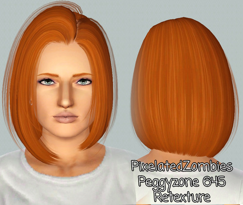 Peggy`s 645 hairstyle retextured by Pixelated Zombies for Sims 3