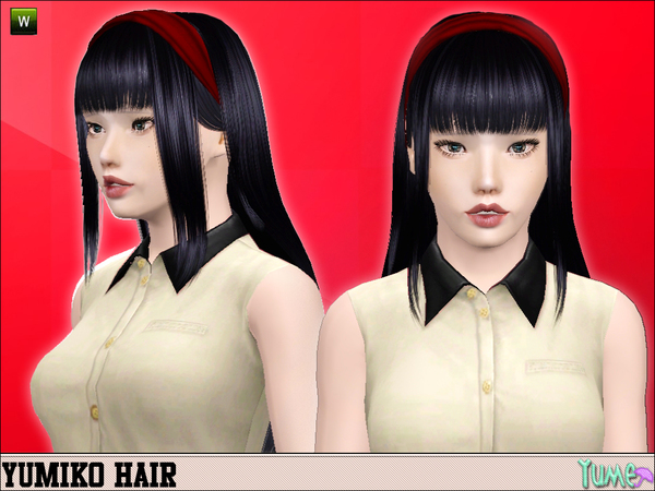 Yume   Yumiko hairstyle by Zauma  for Sims 3