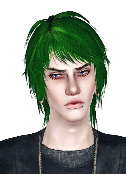 SIZZ HANUI jagged hairstyle retextured by Jas for Sims 3