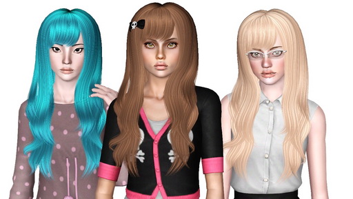 Straight bangs hairstyle Zauma`s Hush retextured by Sjoko for Sims 3
