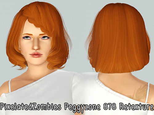 Dimensional understone hairstyle Peggy`s 878 retextured by Pixelated Zombies for Sims 3