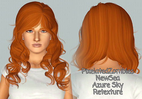 Newsea’s Azure Sky hairstyle retextured by Pixelated Zombies for Sims 3