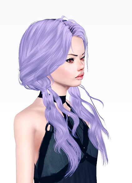 Double wavy ponytails Newseas Candy Sea retextured by Jas for Sims 3