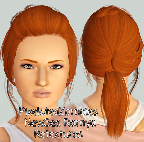 NewSea`s Ramya hairstyle retextured by Pixelated Zombies for Sims 3