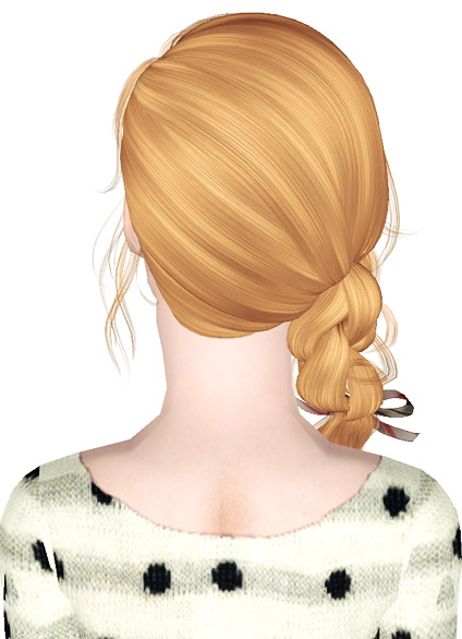 NewSea`s Marshmallow Side fishtail with bow hairstyle retextured by Jas for Sims 3