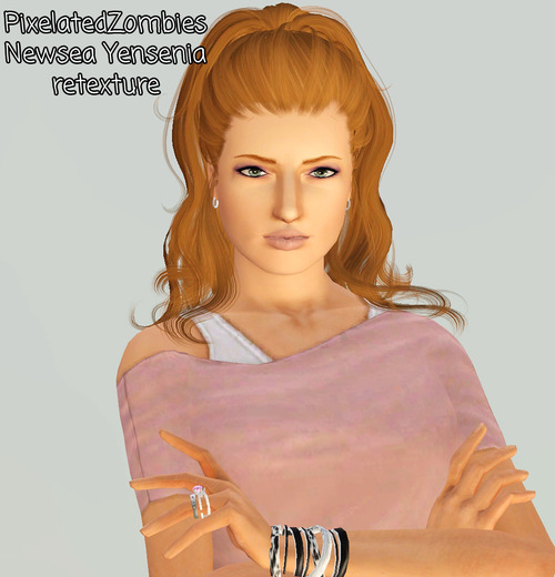 NewSea`s Yensenia hairstyle retextured by Pixelated Zombies for Sims 3