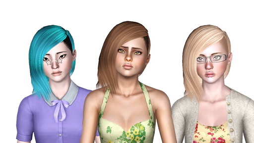 ModishKitten`s Side Swept choped hairstyle retextured by Sjoko for Sims 3