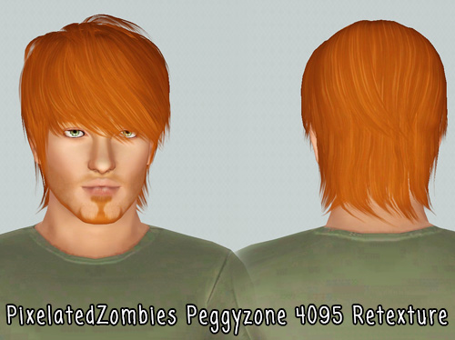 Peggyzone 4095 hairstyle retextured by Pixelated Zombies for Sims 3