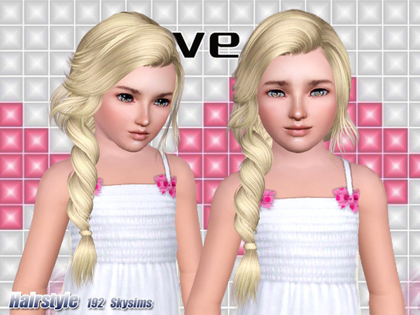 Rolled side tail hairstyle 192 by Skysims for Sims 3