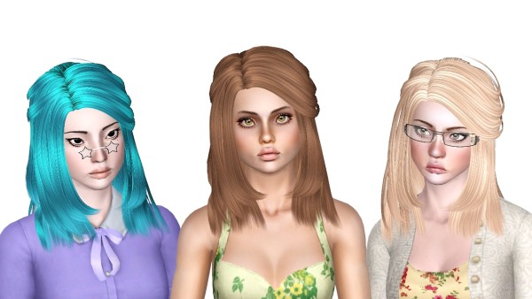 Long and Silky hairstyle Skysims 54 retextured by Sjoko for Sims 3