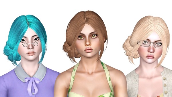 Shiny bedhead hairstyle Skysims143 retextured by Sjoko for Sims 3