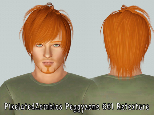 Messy hairstyle Peggy`s 661 retextured by Pixelated Zombies for Sims 3