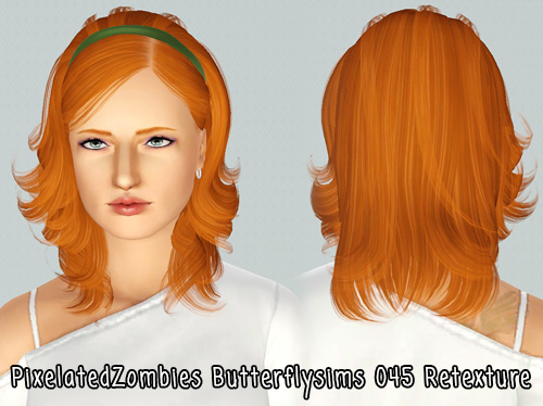 Butterflysims 045 hairstyle retextured by Pixelated Zombies for Sims 3