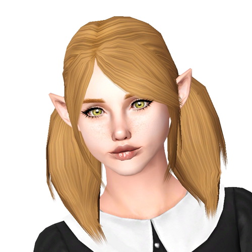 Midnight Hollow Pigtails  hairstyle retextured by Sjoko for Sims 3