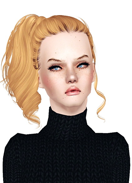 Side high ponytail hairstyle Skysims 153 retextured by Jas for Sims 3