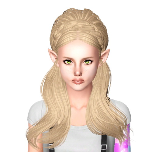 Braided crown hairstyle Skysims 152 retextured by Sjoko for Sims 3