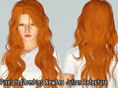 Sinuos hairstyle NewSea`s Julian retextured by Pixelated Zombies for Sims 3