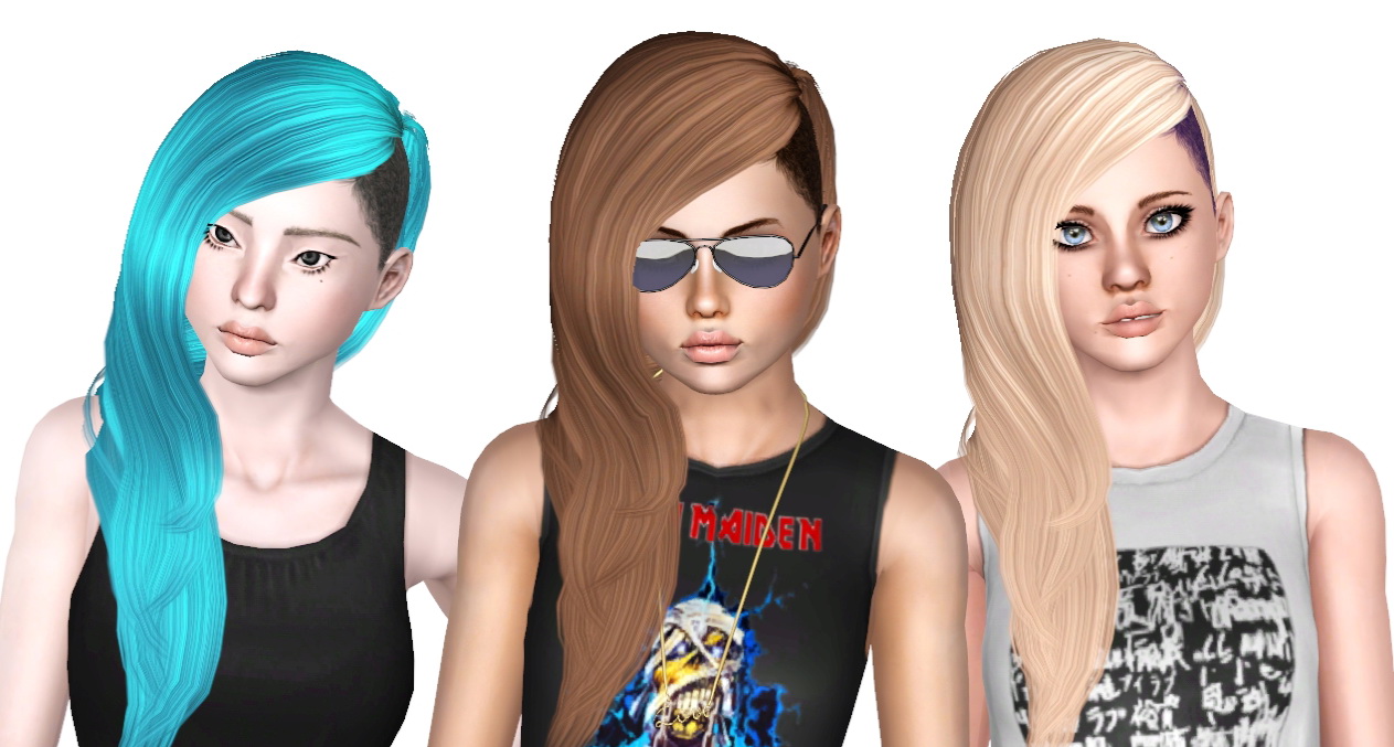 the sims 3 cc sweetly swept back hair retextur