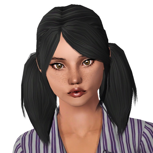 Midnight Hollow Pigtails  hairstyle retextured by Sjoko for Sims 3