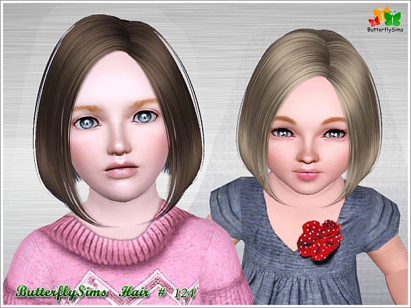 Shiny bob hairstyle 124 by Butterfly  for Sims 3