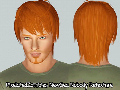 Newsea`s Nobody edges haistyle retextured by Pixelated Zombies for Sims 3