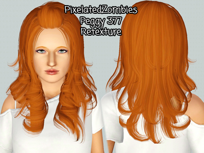Peggy`s 377 hairstyle retextured by Pixelated Zombies for Sims 3