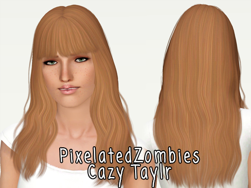 Cazy`s Taylr long hairstyle retextured by Pixelated Zombies for Sims 3