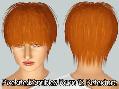 Crimp crazy hairstyle Raon 12 retextured by Pixelated Zombies for Sims 3