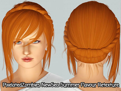NewSea`s Summer Flavour hairstyle retextured by Pixelated Zombies for Sims 3