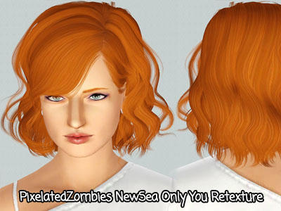 Curly bob with bangs hairstyle NewSea`s Only You retextured by Pixelated Zombies for Sims 3