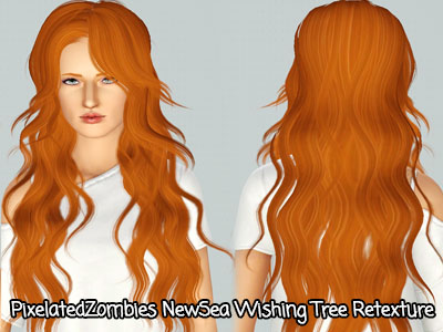 NewSea`s Wishing Tree Mermaid waves hairstyle retextured by Pixelated Zombies for Sims 3