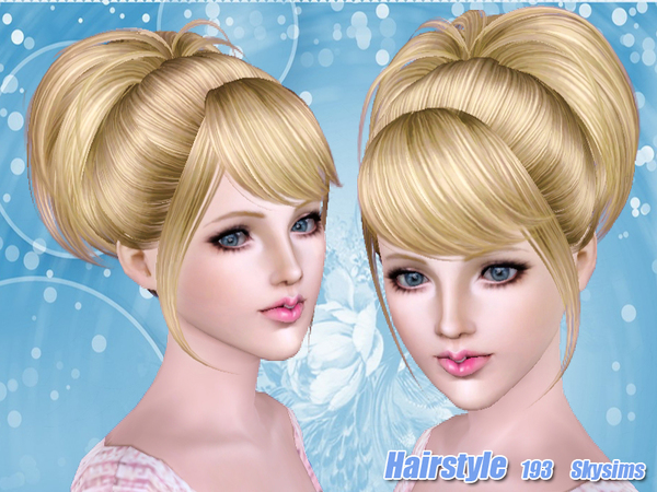 Small and high ponytail hairstyle 193 by Skysims for Sims 3